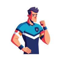 Dynamic Football Player Setting Captains Armband vector