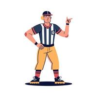 Athletic Player in Dispute with Referee Design vector