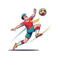 Athletic Player Blocking Header Cross During Match vector