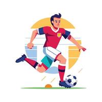 Athletic Player Blocking Cross from Opponent vector