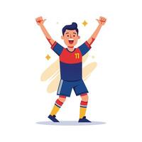 Athlete Pointing to Crowd in Celebration vector