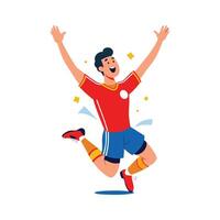 Football Player Executing Flip After Goal vector