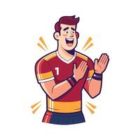 Encouraging Player Clapping to Motivate Team vector