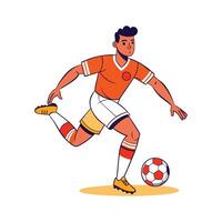 Expert Player Controlling Ball with Thigh vector
