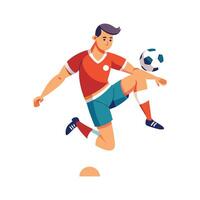 Expert Player Controlling Ball with Thigh Skill vector