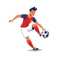 Skillful Player Managing Ball Control with Thigh vector
