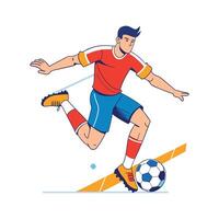 Player Deflecting Cross with Precision Skills vector