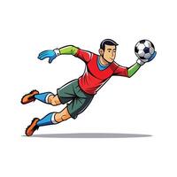 Skilled Goalkeeper Diving to Save Penalty vector