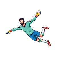 Exciting Player Diving to Save Shot on Goal Icon vector