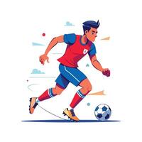 Football Player Evading Opponent with Skill vector
