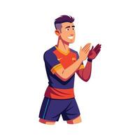 Motivating Teammates with Clap by Football Player vector