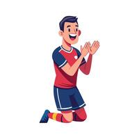 Football Player Supporting Teammates with Clap vector