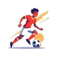 Football Player Executing Nutmeg Move in Play vector