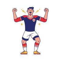 Dynamic Flex of Muscles After Scoring Goal vector