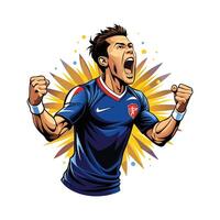 Fierce Shout of Excitement After Scoring vector
