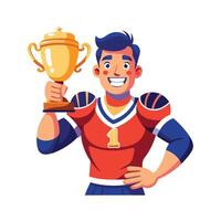 Dynamic Trophy Celebration by Football Player vector