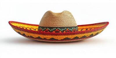 Traditional sombrero showcasing vibrant colors and intricate weaving techniques in a classic Mexican design photo