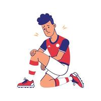 Dynamic Ankle Pain Reaction by Football Player vector