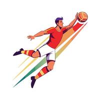 Expert Header Jump by Football Player vector