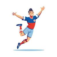 Football Player Jumping to Claim Header vector