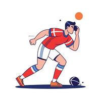 Football Player Searching for Pass Across Field vector