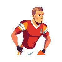 Football Player Looking Over Shoulder for Instruction vector