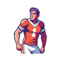 Football Player Checking for Instruction Over Shoulder vector