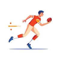 Football Player Executing One Touch Ball Pass vector