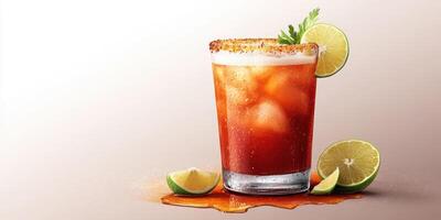 Refreshing drink with lime and cilantro served on a smooth surface in a bright setting photo