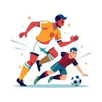Football Player Mastering Feint Move vector