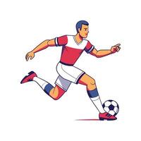 Football Player Executing Slide Tackle Move vector