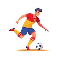 Football Player Executing Step Over Dribble Move vector