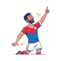 Football Player Pointing Skyward After Scoring vector