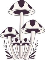 Celestial mushroom in mystical design. vector