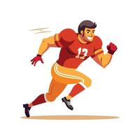 Football Player Sprinting for Long Pass Reception vector