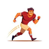 Athlete Dashing to Catch Long Pass vector