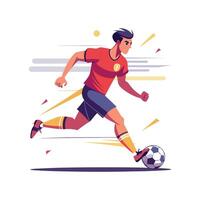 Football Player Approaching Goal to Take Shot vector