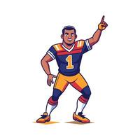 Football Player Making Hand Signal for Pass vector