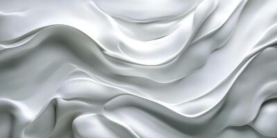 Fluid motion of soft fabric in shades of silver with a flowing texture captured in natural light photo