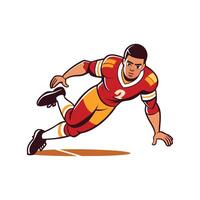 Football Player Sliding for Precision Tackle vector