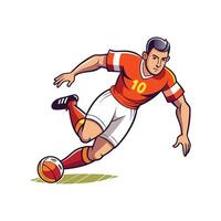 Football Player Sliding to Make Ideal Pass vector