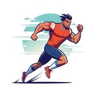 Football Player Running Across the Field vector