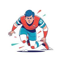 Athlete Trying to Steady Himself After Tackle vector