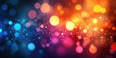 Vibrant abstract bokeh lights create a magical atmosphere in a colorful display at night photo