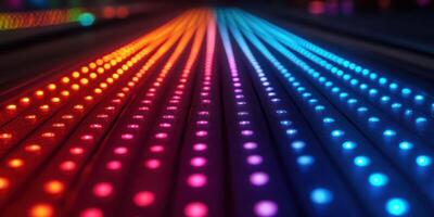 Colorful LED lights create a vibrant atmosphere in a modern setting at night photo