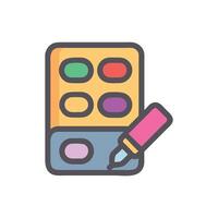 Glamorous Highlighter Palette Flat Icon vector