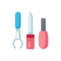 nail tools and scissors on a white background vector