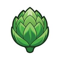Flat Icon of Artichoke with Layered Green Leaves vector