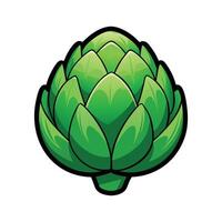 Artichoke with Layered Leaves Flat Icon vector