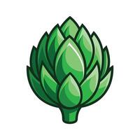 Artichoke with Layered Leaves Flat Design vector